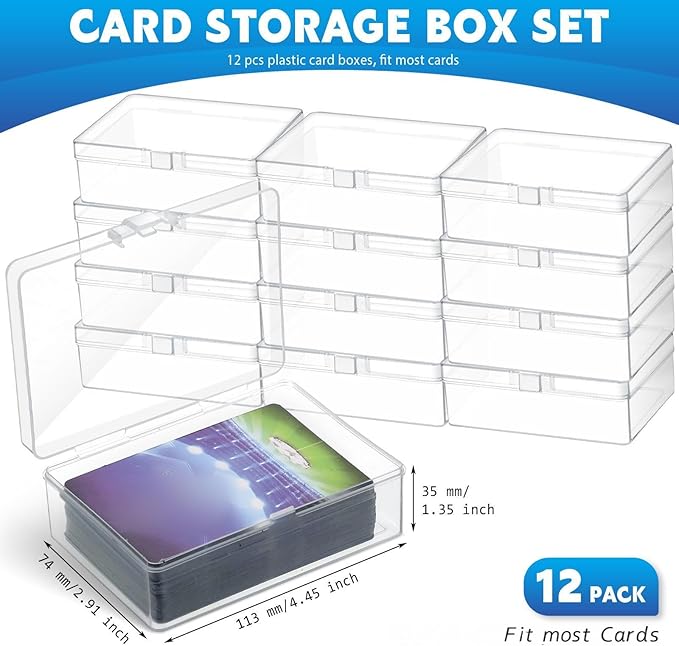 Vicenpal 12 Pcs Playing Card Boxes Clear Plastic Deck Cases Trading Card - Image 2