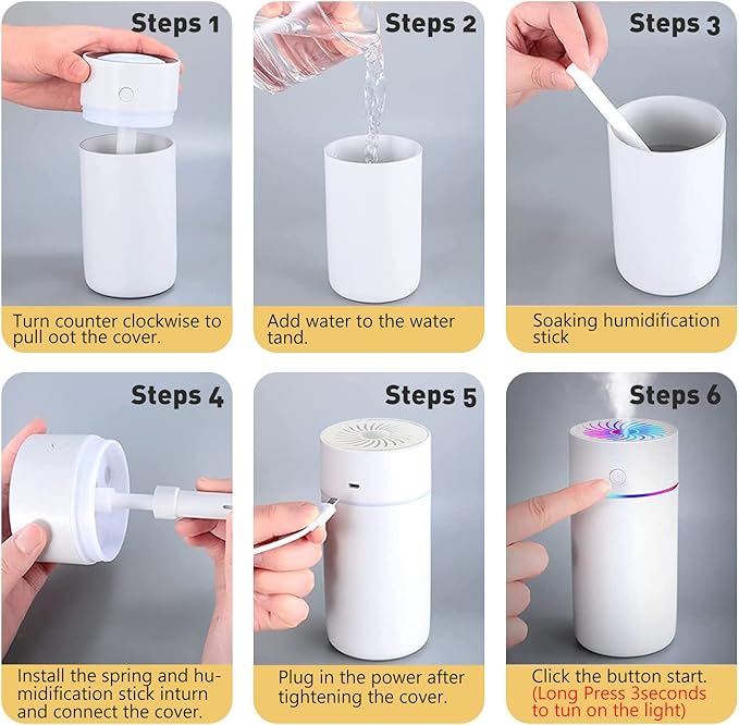 Portable Mini Humidifier with 7-color Lights, Cool Mist Small Desk Humidifiers - Image 7