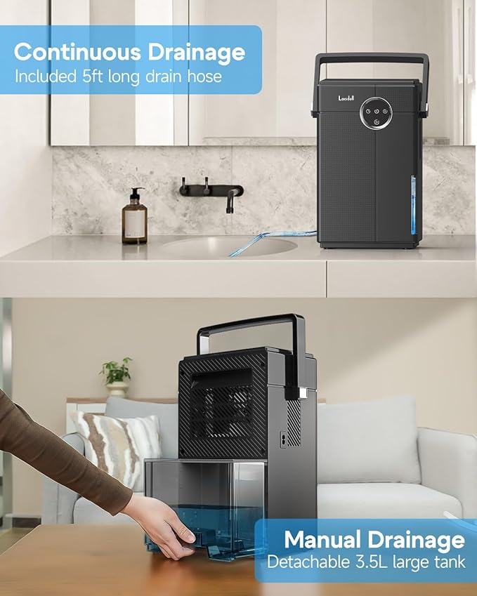 Small Dehumidifier with Drain Hose, Portable Dehumidifier - Image 6