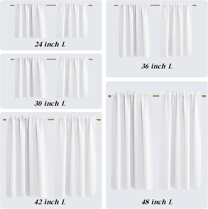 PANELSBURG White Short Curtain Panels - Image 2