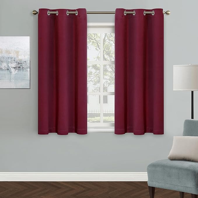 MYSKY HOME Blackout Curtain for Bedroom, Short Curtains for Kitchen Grommet by MYSKYHOME