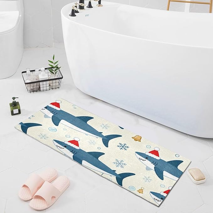 Merry Christmas Shark Beige decorative mat - Image 8