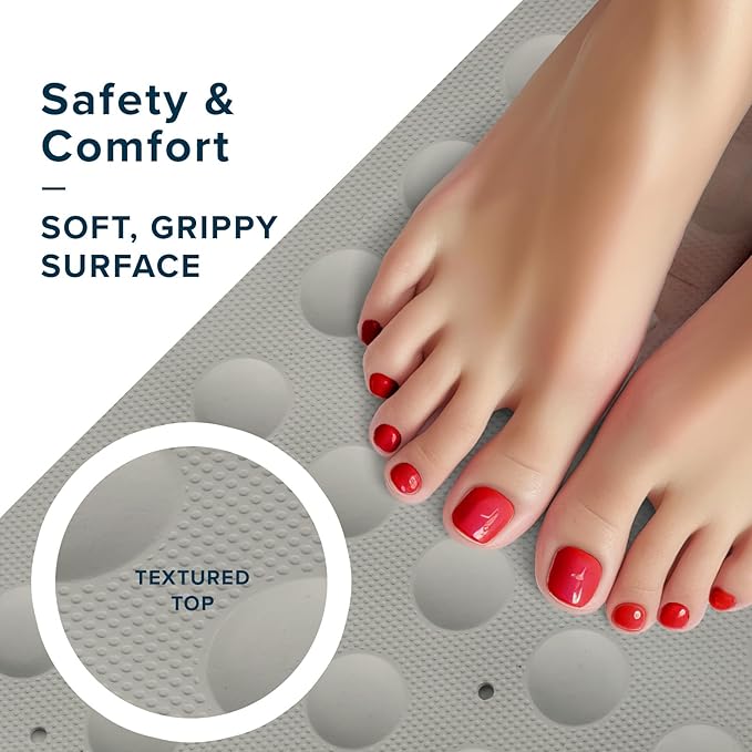 SlipX Solutions Square Natural Rubber Shower Stall Mat, 21” x 21”, Non Slip - Image 3