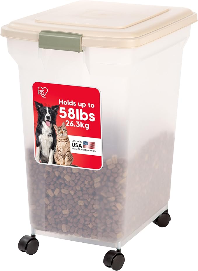 IRIS USA 58 Lbs / 67 Qt WeatherPro Airtight Pet Food Storage Container by IRISUSA