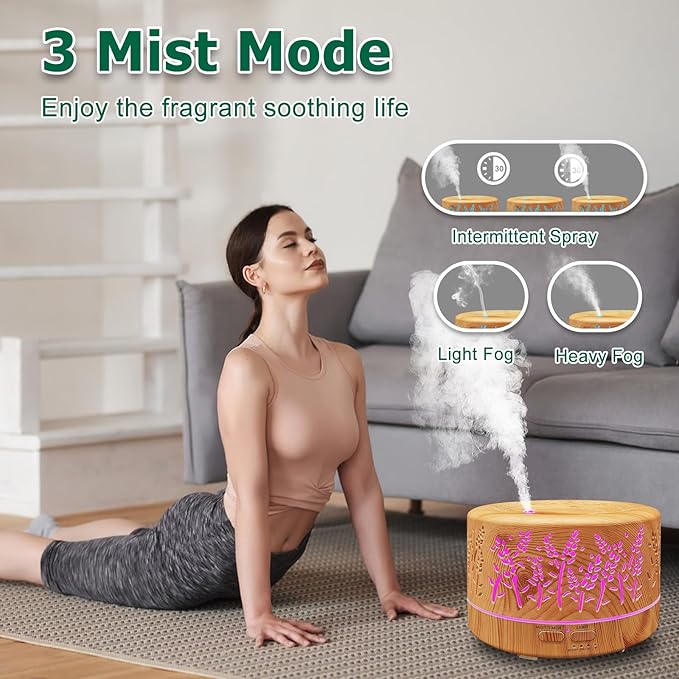 Diffusers for Essential Oils Large Room, 600ml Essential Oil Diffusers for Home - Image 2