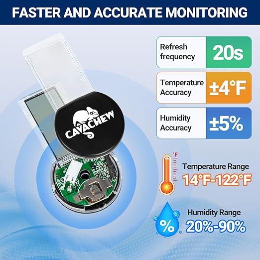 Magnetic Reptile Thermometer and Humidity Gauge, Digital Tank Thermometer - Image 2