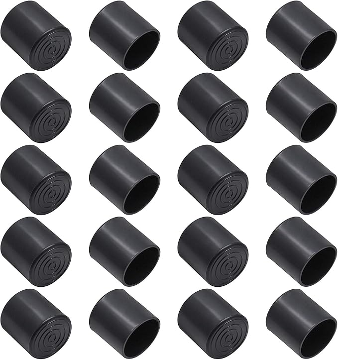 20Pcs Round Rubber Furniture Leg Caps 1-1/4"/32mm Vinyl Flexible Chair Leg by Bonsicoky