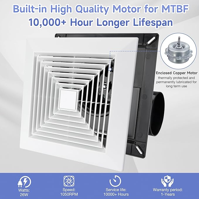 Bathroom Ceiling Exhaust Fan, Household Bath Vent Ventilation Fan - Image 7