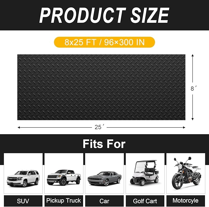 8x25 FT Garage Floor Mat, 2.8mm Thickened Flooring Roll - Image 2