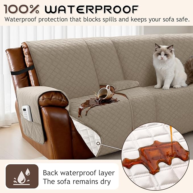 Arfntevss Waterproof Recliner Sectional Couch Covers - Image 2