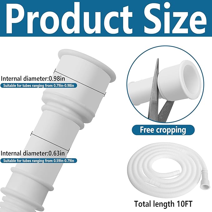 10 Ft Dehumidifier Drain Hose 3/4" FHT- Cuttable Leakproof Dehumidifier - Image 2