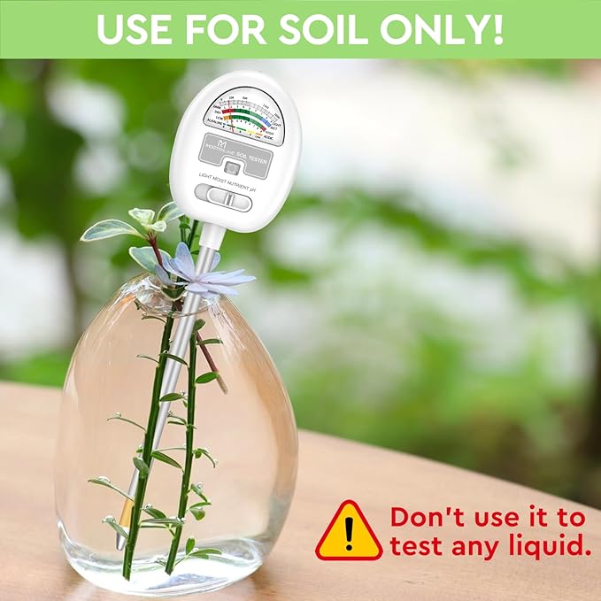 Soil Moisture Meter, 4-in-1 Soil pH Tester, Moisture/Light/Nutrients/pH Meter - Image 7