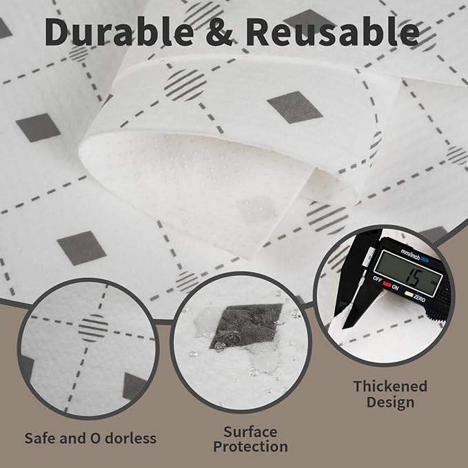 Refrigerator Liners Non Slip 17.7IN x 24FT Roll, Absorbent Fridge Liners and - Image 4