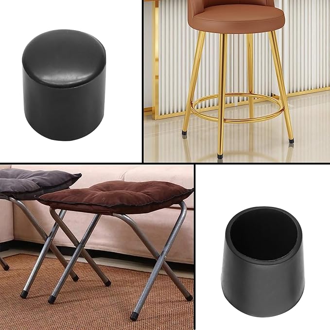 20 Pcs Round Rubber Furniture Leg Caps, 1/2" Vinyl Flexible Chair Leg Floor - Image 5