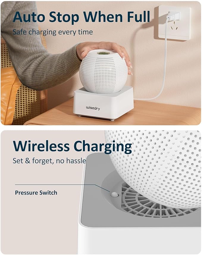 Wisedry 2 Hours Fast Rechargeable Mini Dehumidifier - Image 3