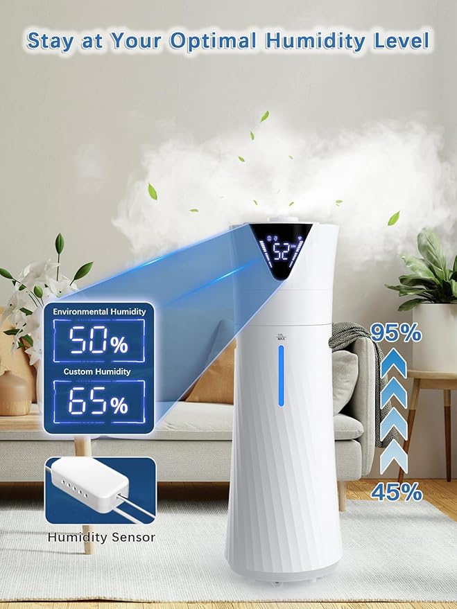 17L/4.5Gal Humidifier Large Room, Smart Quiet Ultrasonic Cool Mist Humidifiers - Image 5