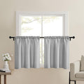 Home Queen Grey Waffle Bathroom Window Curtains, Short Water Repellent Rod by HomeQueen