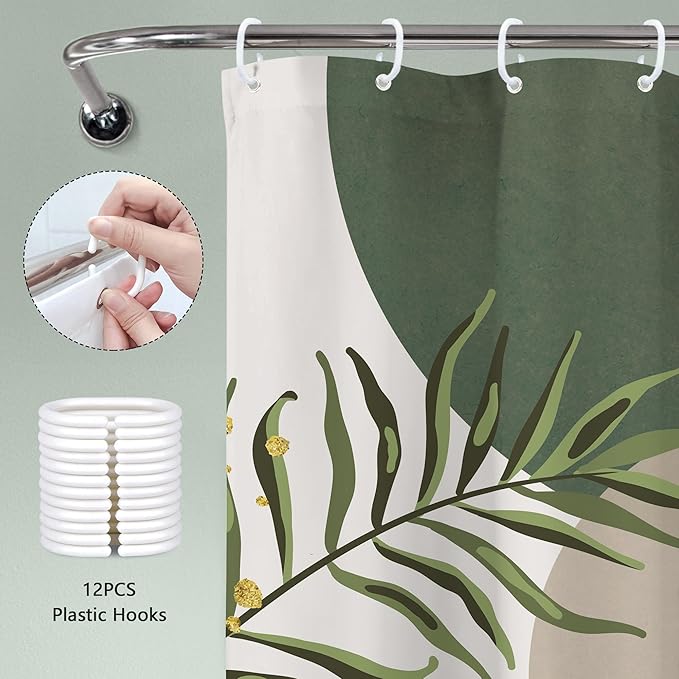 Small Stall Green Boho Shower Curtain 54Wx78H Rv Modern Bohemian Abstract Sage - Image 6