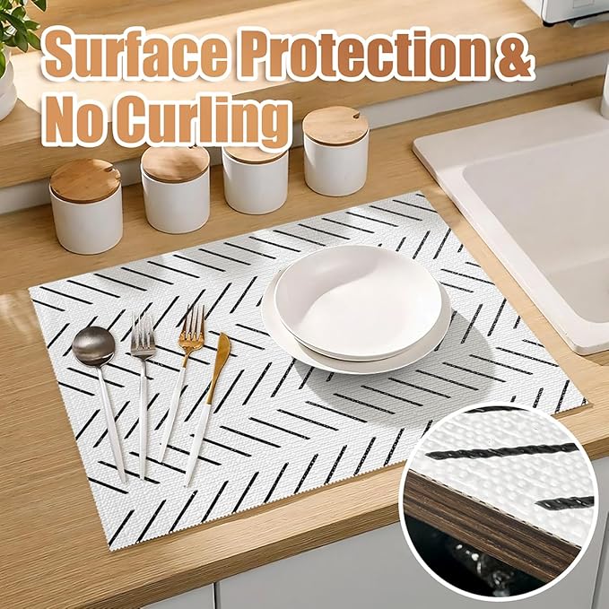 Tatyanna Shelf Liner for Kitchen Cabinets Non Adhesive Cabinet Liners Stripe - Image 7