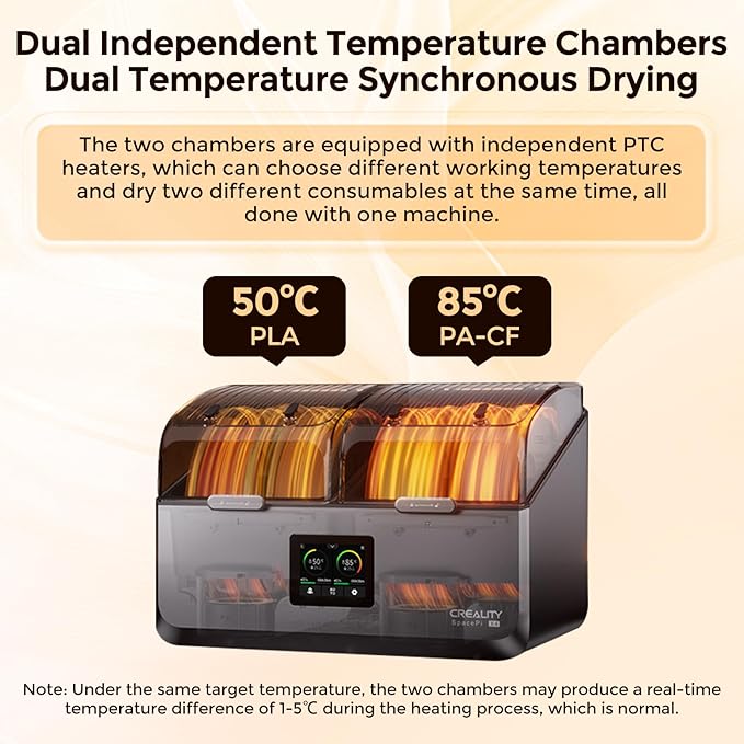 Creality Space Pi X4 Filament Dryer, 4 Spools 3D Printer Filament Dryer Box - Image 7