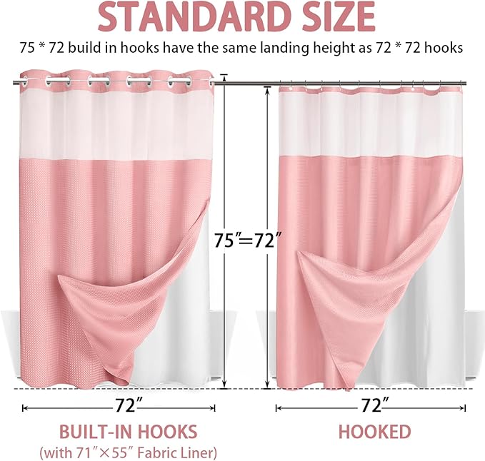 No Hook Shower Curtain and Liner Set - Image 6