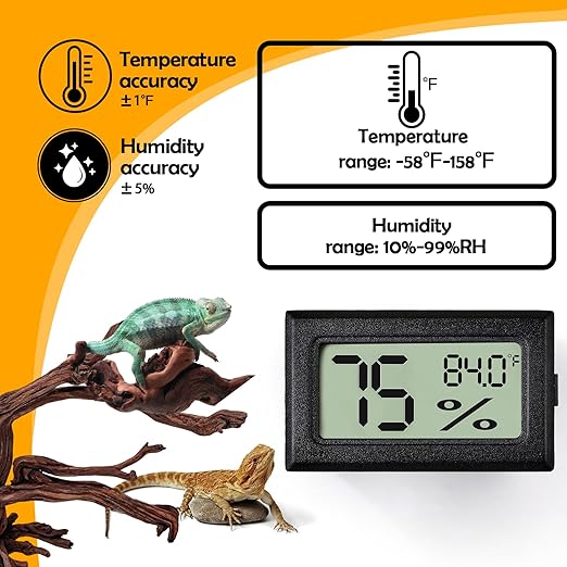 4 PCS Rectangle Reptile Thermometer and Humidity Gauge - Image 7