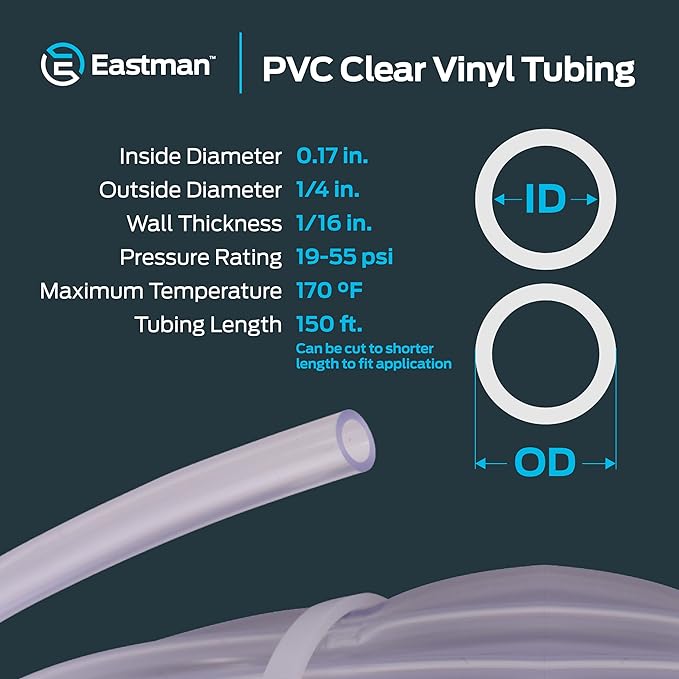 Eastman 0.17 Inch ID PVC Clear Vinyl Tubing, 150 Foot Length - Image 4