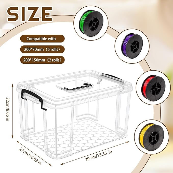 1 Pcs Filament Storage Box for 3D Printer 15 x 11 x 9 Inches Filament Storage - Image 2