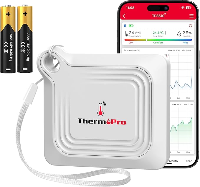 ThermoPro Bluetooth Thermometer Hygrometer, 260FT Range Temperature Sensor by ThermoPro