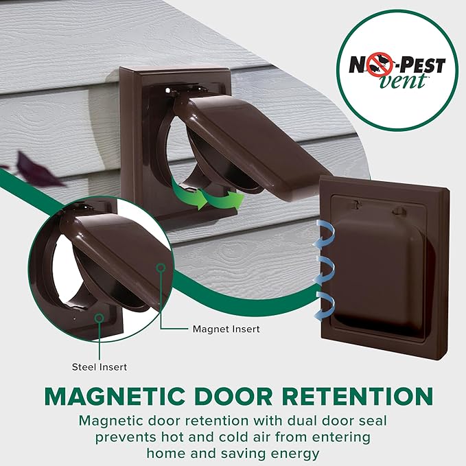 NO-PEST VENT, Exclusive Dual Door Dryer Vent Cover Outdoor 4 inch or Bathroom - Image 4