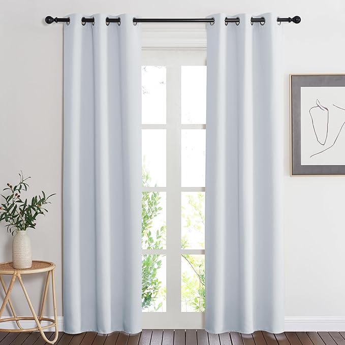 NICETOWN Cloud Grey Window Curtain and Drape, 1 Panel, 34 by 84, Easy Care - Image 2