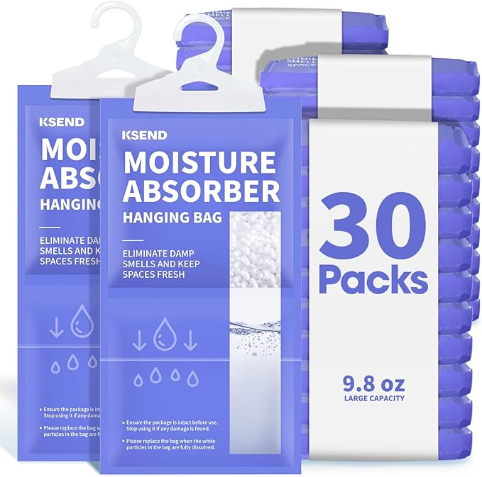 Moisture Absorbers 30 Pack, 9.8 Oz Compact Dehumidifier Bags & Packs, Moisture by Ksend