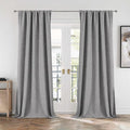 CUCRAF Linen 100% Blackout Curtains 84 Inch Length 2 Panels Set, Back Tab and by CUCRAF