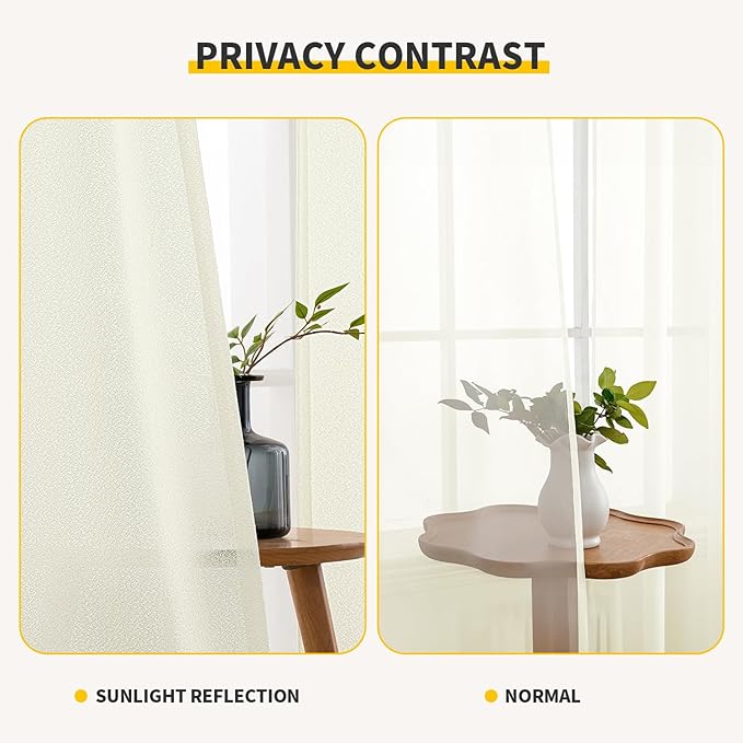 MIULEE Ivory Thermal Insulated Curtains 84 Inch Long 2 Panels Set - Image 6
