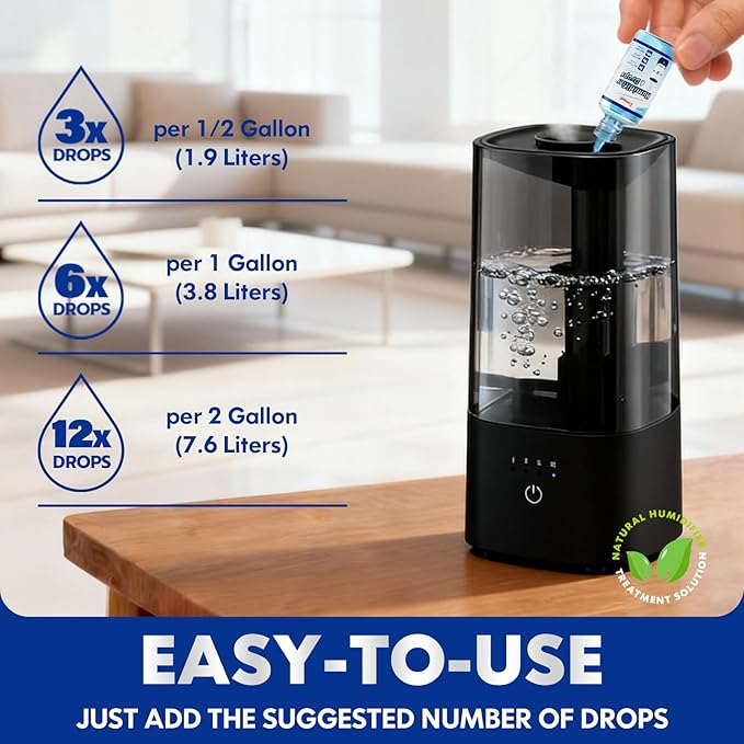 Humidifier Treatment Drops Concentrate Cleaner Reduces Buildup & Scaling - Image 2