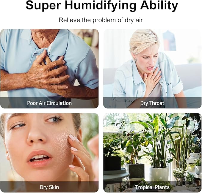 MEGAWISE 2025 Humidifier, 6L Large Capacity, 50H Runtime, Enjoy ultra-quiet - Image 3