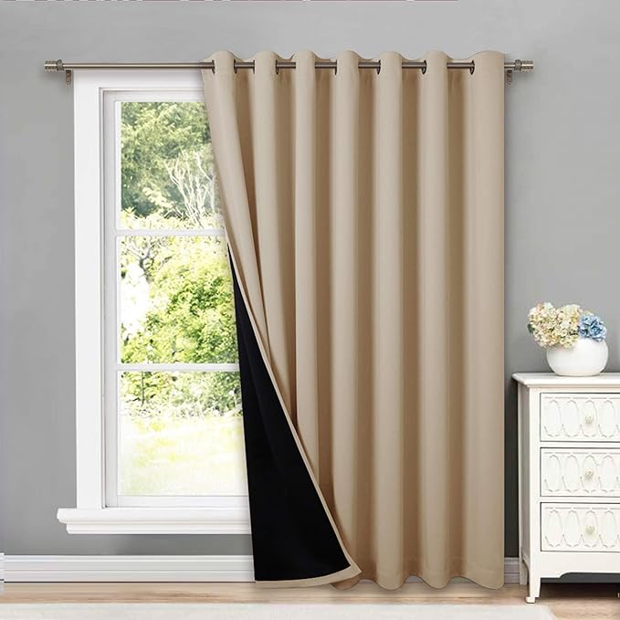 NICETOWN 100% Blackout Thermal Insulated Curtain, Noise Reducing Slider Curtain by NICETOWN