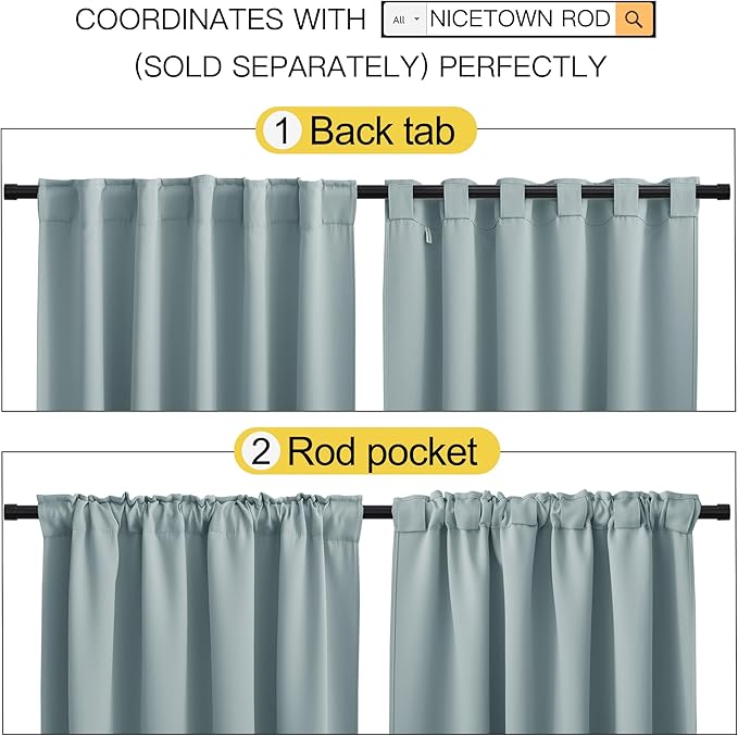 NICETOWN Bedroom Blackout Curtain Panels - Image 3