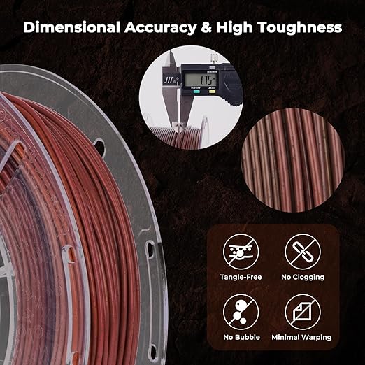 AMOLEN Marble PLA Filament 1.75mm Bundle, Rainbow Rock PLA 3D Printer Filament - Image 5