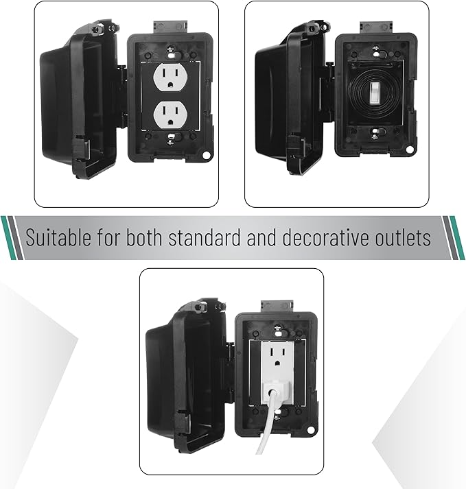 Bates- Outdoor Outlet Cover Weatherproof, Horizontal/Vertical Use - Image 2