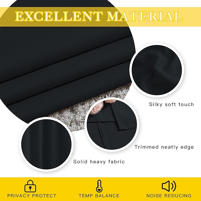 NICETOWN Black Out 132 inch Curtain - Image 5