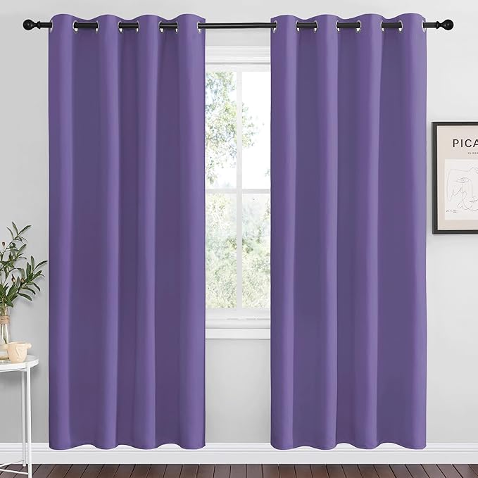 NICETOWN Lilac Purple Blackout Curtains 78" Long, 2 Pieces by NICETOWN