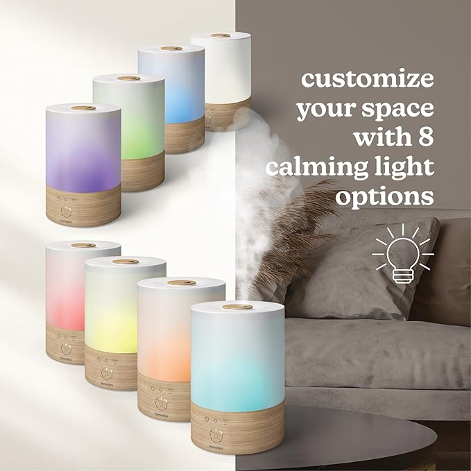 Homedics Cool Mist Ultrasonic Humidifier, 8-Colors Night Light, 0.66 Gal - Image 5