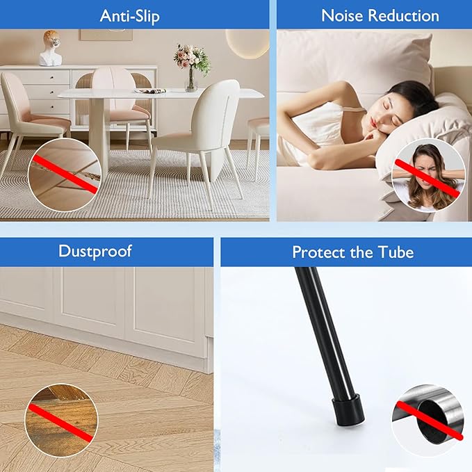 10 Pcs 1-7/16" Round Chair Leg Tips Caps, Silicone Rubber Furniture Leg Floor - Image 6