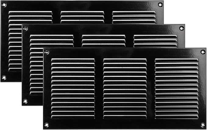 Vent Systems 12" x 6" Inch Scratch Resistant Black Metal Vent Cover by VentSystems