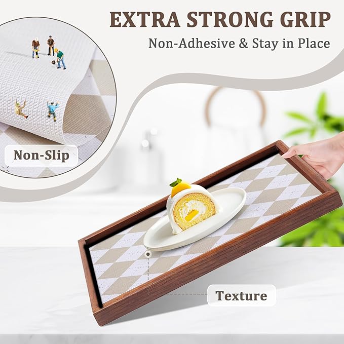 Beige Shelf Liner for Kitchen Cabinets 12" x 240" Non-Adhesive Non-Slip Drawer - Image 2
