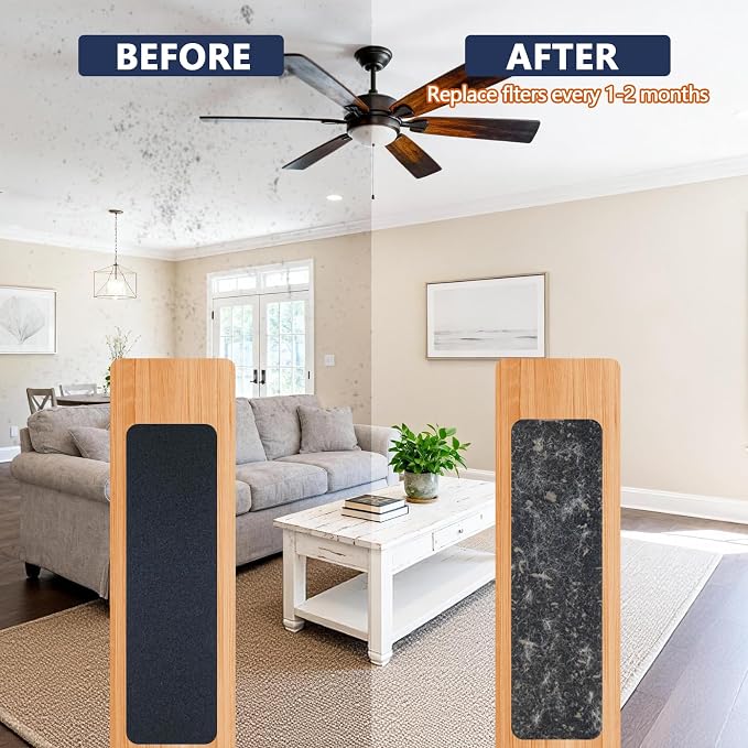 10Pcs Ceiling Fan Filters for Blades, Activated Coconut Shell Carbon Ceiling - Image 5