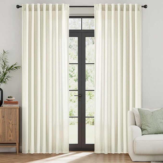 MIULEE Ivory Thermal Insulated Curtains 84 Inch Long 2 Panels Set - Image 9