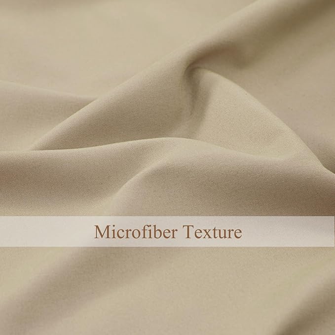 L.Z.E Non-See-Through Privacy Curtains 63 Inch Length 2 Panels Set, Tan Beige - Image 7
