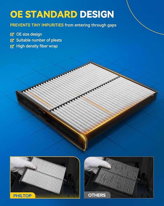 PHILTOP HEPA Cabin Air Filter w/Activated Carbon, Compatible - Image 4